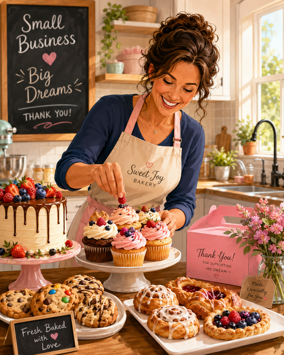 A finished small business website on a laptop screen